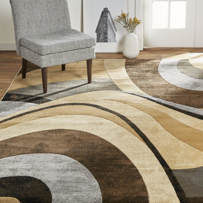Winston Porter Amalyah Abstract Brown/Gray Area Rug & Reviews | Wayfair